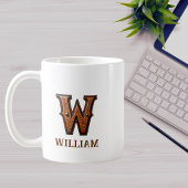 Mug Monogramme Initial Cuir Occidental Travail W