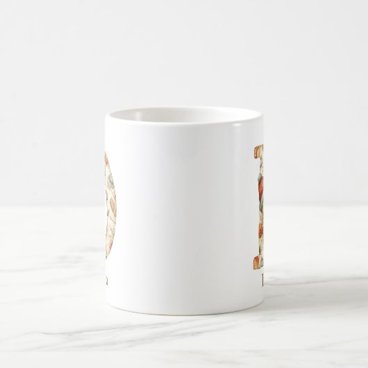 Mug Monogramme initial de Noël personnalisé D (Centre)
