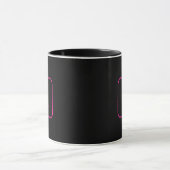 Mug Monogramme Initial De Style Moderne | Rose Et Noir (Centre)