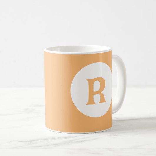Mug Monogramme initial d'orange de melon (Devant droit)