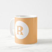 Mug Monogramme initial d'orange de melon (Devant gauche)