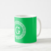 Mug Monogramme initial du cadre Rnd de clé grecque Eme (Devant droit)