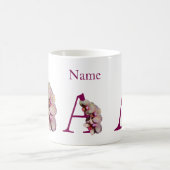 Mug Monogramme Initial Élégant A Orchidée Personnalisé (Centre)