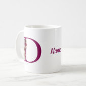 Mug Monogramme Initial Élégant Orchidée D Personnalisé (Devant gauche)