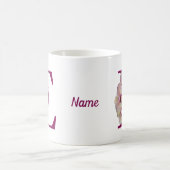Mug Monogramme Initial Élégant Orchidée E Personnalisé (Centre)