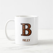 Mug Monogramme initial en cuir occidental travaillé B (Gauche)