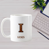 Mug Monogramme initial en cuir occidental travaillé I
