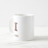 Mug Monogramme initial en cuir occidental travaillé I (Devant gauche)