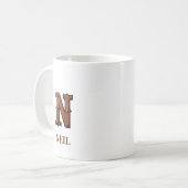 Mug Monogramme initial en cuir occidental travaillé N (Devant gauche)