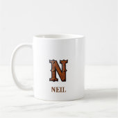 Mug Monogramme initial en cuir occidental travaillé N (Gauche)