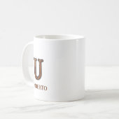 Mug Monogramme initial en cuir occidental travaillé U (Devant gauche)