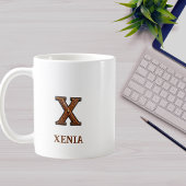 Mug Monogramme initial en cuir occidental travaillé X