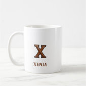 Mug Monogramme initial en cuir occidental travaillé X (Gauche)