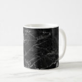 Mug Monogramme Initial En Marbre Noir (Devant droit)