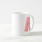 Mug Monogramme Initial en Typographie Rétro Rose et Or (Devant droit)