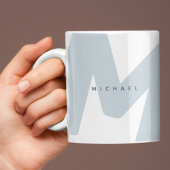 Mug Monogramme Initial et Nom Détaillé de Style Modern