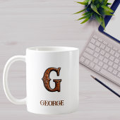 Mug Monogramme Initial G Cuir Occidental Travaillé