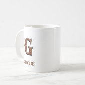 Mug Monogramme Initial G Cuir Occidental Travaillé (Devant gauche)