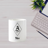 Mug Monogramme Initial Géométrique Élégant A