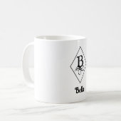 Mug Monogramme Initial Géométrique Élégant B (Devant gauche)
