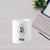 Mug Monogramme Initial Géométrique Élégant B