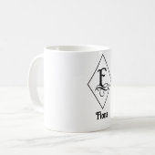 Mug Monogramme Initial Géométrique Élégant F (Devant gauche)