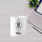 Mug Monogramme Initial Géométrique Élégant H