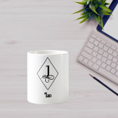 Mug Monogramme Initial Géométrique Élégant I