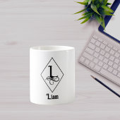 Mug Monogramme Initial Géométrique Élégant L