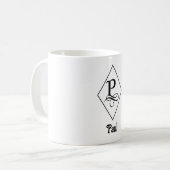 Mug Monogramme Initial Géométrique Élégant P (Devant gauche)