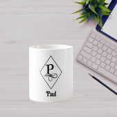 Mug Monogramme Initial Géométrique Élégant P