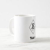 Mug Monogramme Initial Géométrique Élégant R (Devant gauche)