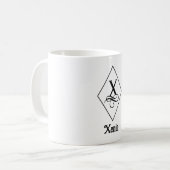 Mug Monogramme initial géométrique élégant X (Devant gauche)