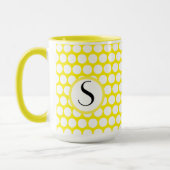 Mug Monogramme Initial Jaune Clair Points Blancs (Gauche)