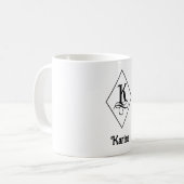 Mug Monogramme Initial K Géométrique Élégant (Devant gauche)