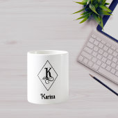Mug Monogramme Initial K Géométrique Élégant