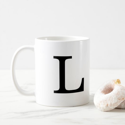Mug Monogramme initial L Classic Mug, 11 oz (Avec donut)