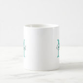 Mug Monogramme initial Modèle clair Turquoise blanc te (Centre)