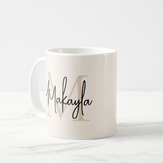 Mug Monogramme Initial Moderne (Devant gauche)
