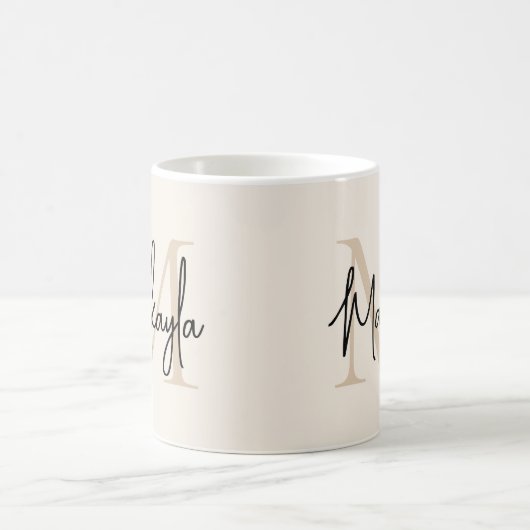 Mug Monogramme Initial Moderne (Centre)