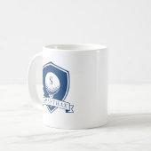 Mug Monogramme Initial Moderne Bleu et Blanc Minimalis (Devant gauche)