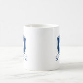 Mug Monogramme Initial Moderne Bleu et Blanc Minimalis (Centre)