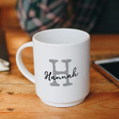 Mug Monogramme Initial Moderne Typographie Machine à É