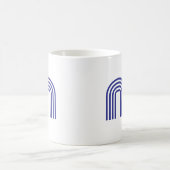 Mug Monogramme Initial Monogrammé Bleu Moderne Simple (Centre)