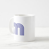 Mug Monogramme Initial Monogrammé Bleu Moderne Simple (Devant gauche)