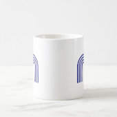 Mug Monogramme Initial Monogrammé Bleu Moderne Simple (Centre)