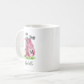Mug Monogramme Initial Nom Rose (Devant gauche)