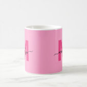Mug Monogramme Initial Nom Rose Chaud (Centre)