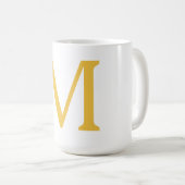 Mug Monogramme initial or jaune or Nom personnalisé (Devant droit)