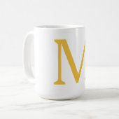 Mug Monogramme initial or jaune or Nom personnalisé (Devant gauche)